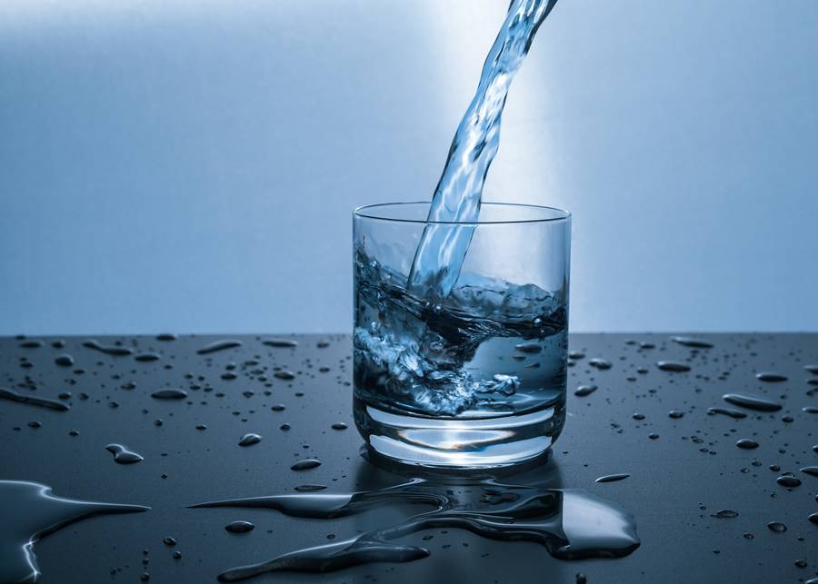 glass of water to keep hydrated